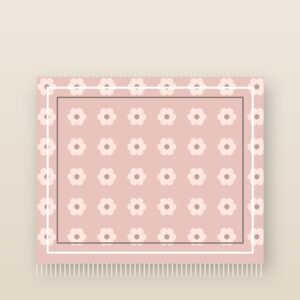 Woven Cotton Area Rug - Blush